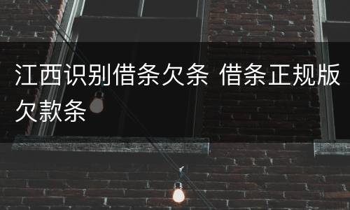 江西识别借条欠条 借条正规版欠款条