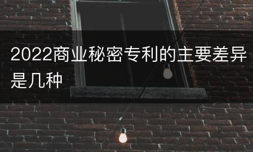 2022商业秘密专利的主要差异是几种