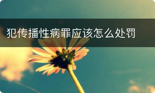 犯传播性病罪应该怎么处罚