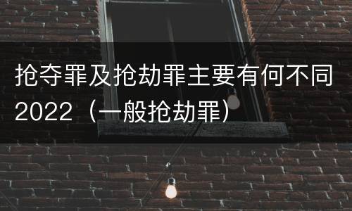 抢夺罪及抢劫罪主要有何不同2022（一般抢劫罪）