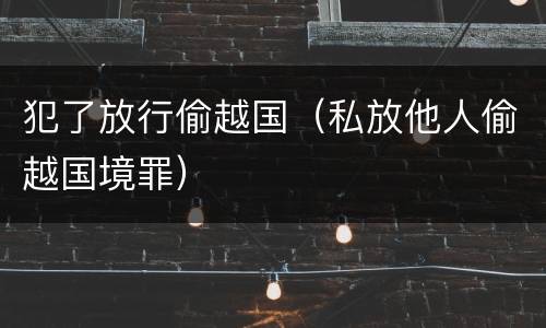 犯了放行偷越国（私放他人偷越国境罪）