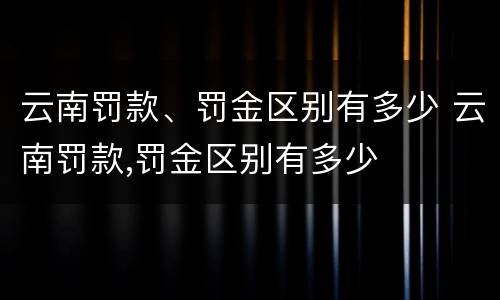 云南罚款、罚金区别有多少 云南罚款,罚金区别有多少