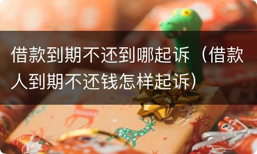 借款到期不还到哪起诉（借款人到期不还钱怎样起诉）
