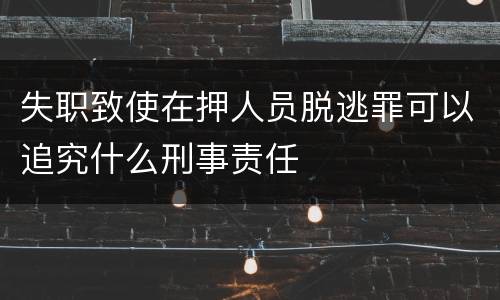 失职致使在押人员脱逃罪可以追究什么刑事责任