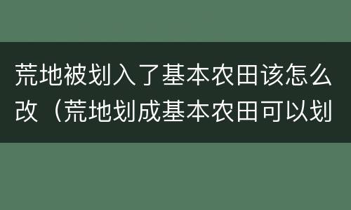 荒地被划入了基本农田该怎么改（荒地划成基本农田可以划回荒地吗）