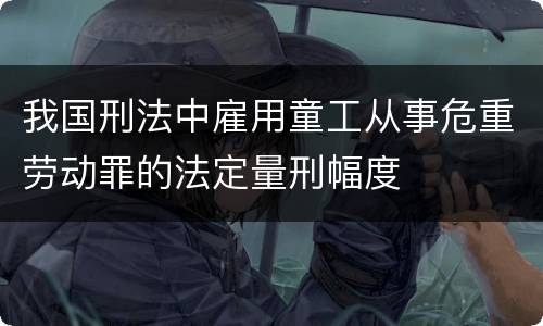 我国刑法中雇用童工从事危重劳动罪的法定量刑幅度