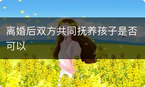 离婚后双方共同抚养孩子是否可以