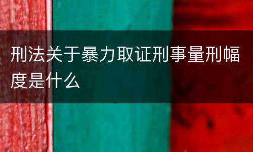 刑法关于暴力取证刑事量刑幅度是什么
