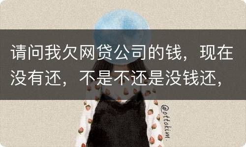 请问我欠网贷公司的钱，现在没有还，不是不还是没钱还，