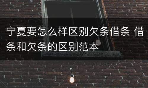 宁夏要怎么样区别欠条借条 借条和欠条的区别范本