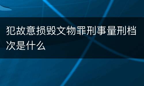犯故意损毁文物罪刑事量刑档次是什么