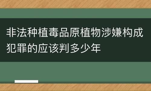 非法种植毒品原植物涉嫌构成犯罪的应该判多少年