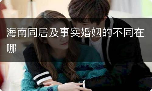 海南同居及事实婚姻的不同在哪