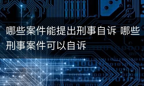 哪些案件能提出刑事自诉 哪些刑事案件可以自诉