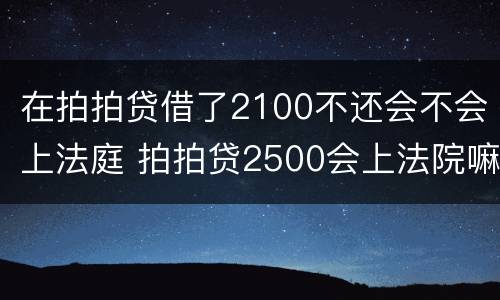 在拍拍贷借了2100不还会不会上法庭 拍拍贷2500会上法院嘛