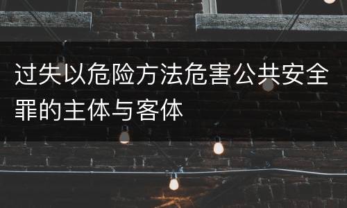 过失以危险方法危害公共安全罪的主体与客体