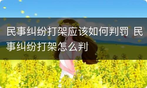 民事纠纷打架应该如何判罚 民事纠纷打架怎么判
