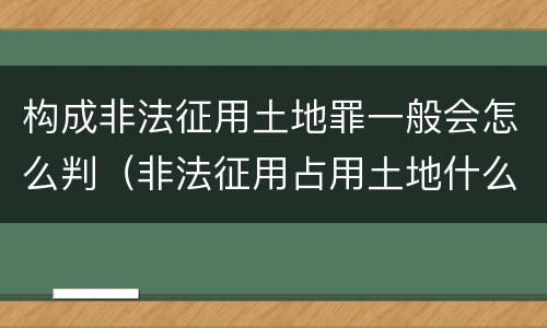 构成非法征用土地罪一般会怎么判（非法征用占用土地什么罪）