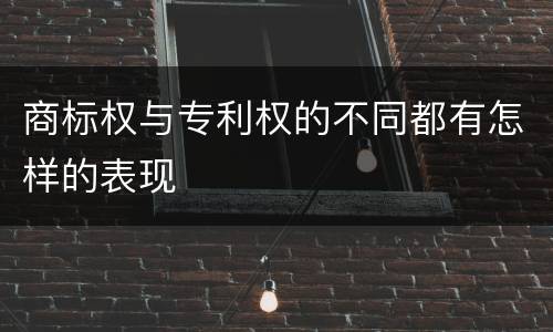 商标权与专利权的不同都有怎样的表现