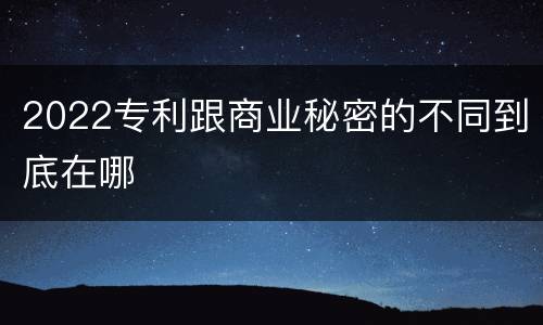 2022专利跟商业秘密的不同到底在哪
