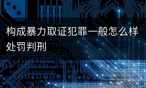 构成暴力取证犯罪一般怎么样处罚判刑