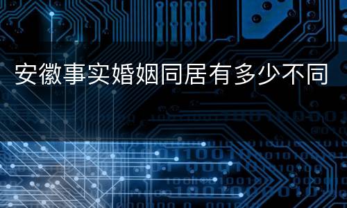 安徽事实婚姻同居有多少不同