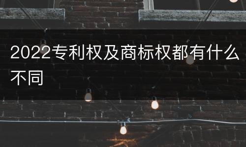 2022专利权及商标权都有什么不同