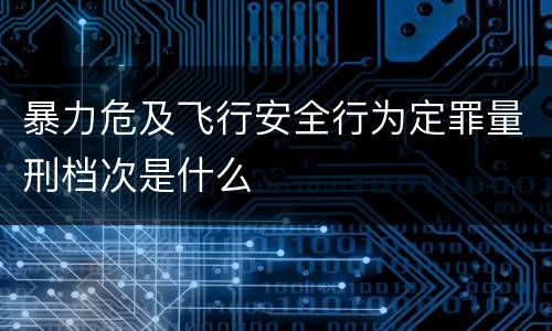 暴力危及飞行安全行为定罪量刑档次是什么
