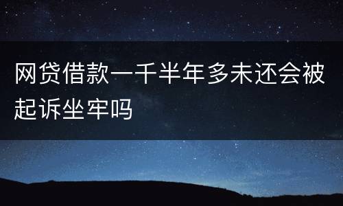 网贷借款一千半年多未还会被起诉坐牢吗