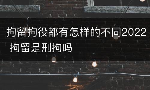 拘留拘役都有怎样的不同2022 拘留是刑拘吗