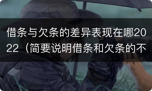 借条与欠条的差异表现在哪2022（简要说明借条和欠条的不同之处）