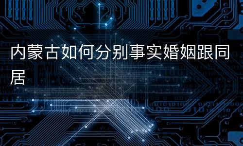 内蒙古如何分别事实婚姻跟同居