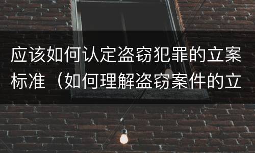 应该如何认定盗窃犯罪的立案标准（如何理解盗窃案件的立案标准）