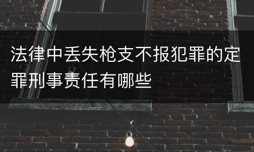 法律中丢失枪支不报犯罪的定罪刑事责任有哪些