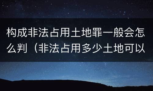 构成非法占用土地罪一般会怎么判（非法占用多少土地可以构成犯罪）