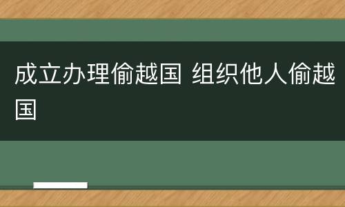 成立办理偷越国 组织他人偷越国