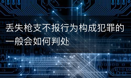 丢失枪支不报行为构成犯罪的一般会如何判处