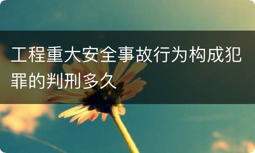 工程重大安全事故行为构成犯罪的判刑多久