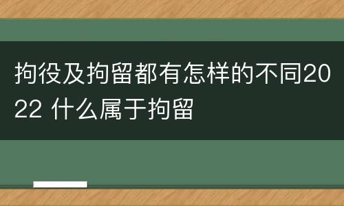 拘役及拘留都有怎样的不同2022 什么属于拘留