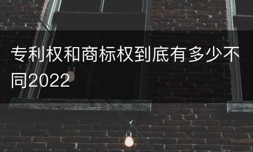 专利权和商标权到底有多少不同2022
