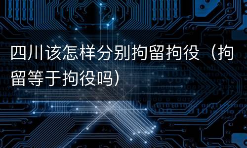 四川该怎样分别拘留拘役（拘留等于拘役吗）
