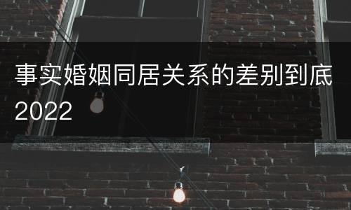 事实婚姻同居关系的差别到底2022