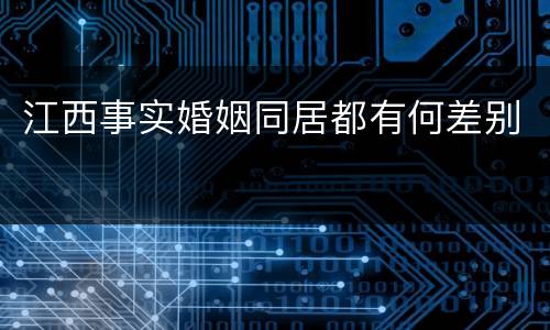 江西事实婚姻同居都有何差别