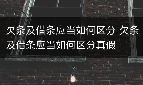 欠条及借条应当如何区分 欠条及借条应当如何区分真假