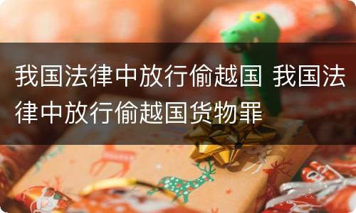 我国法律中放行偷越国 我国法律中放行偷越国货物罪