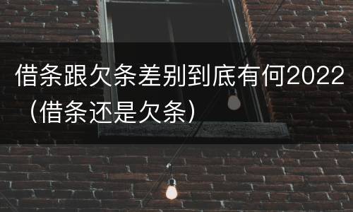 借条跟欠条差别到底有何2022（借条还是欠条）