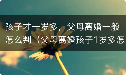 孩子才一岁多，父母离婚一般怎么判（父母离婚孩子1岁多怎么判）