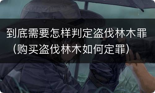 到底需要怎样判定盗伐林木罪（购买盗伐林木如何定罪）