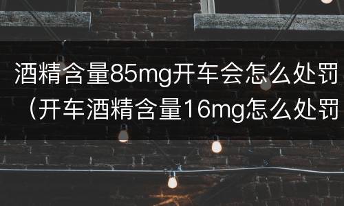 酒精含量85mg开车会怎么处罚（开车酒精含量16mg怎么处罚）