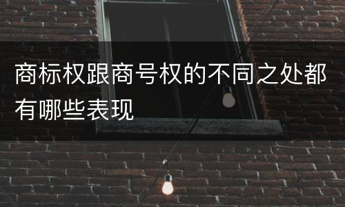 商标权跟商号权的不同之处都有哪些表现